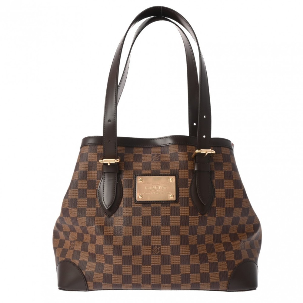 LOUIS VUITTON Damier Hampstead MM Tote Bag Brown N51204 Canvas Handbag - Picture 2 of 13